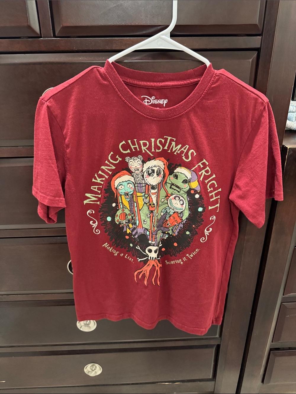 Disney Red Short Sleeve 'Making Christmas Fright' Graphic Tee
